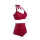 thumbnail image 4 of Trajes de Baño Mujer Conjunto de Bikini Push Up Sexy Para Mujer, Traje de Baño de Dos Piezas de Cintura Alta, Tankini Con Estampado Fruncido Retro, Para Playa, Piscina y Fiesta 1847, 4 of 5