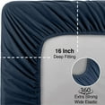 thumbnail image 5 of Thread Count - 100% Cotton Double Brushed Flannel Sheet Set - 170 GSM Heavyweight, Deep Pockets, Pre-Shrunk & Anti-Pill, All Around Elastic – Full Indigo, 5 of 7