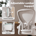 thumbnail image 3 of HomeZeer Mesh Office Chair, 300LBS Middle Back Ergomomic Office Chair with 3D Armrests, Computer Desk Chair with Adjustable Lumbar Support, Wide Seat Swivel Home Office Chair, WHite, 3 of 7