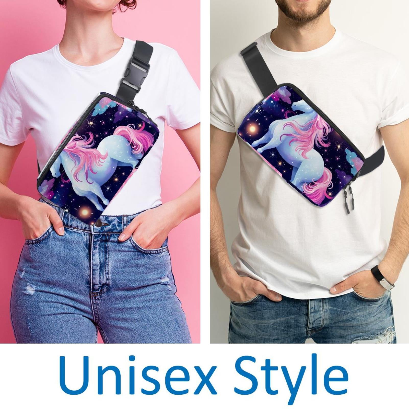 Star Unicorns Lightweight Adjustable Extension Strap Unisex Fanny Pack Waist Pack Cross Body Bag