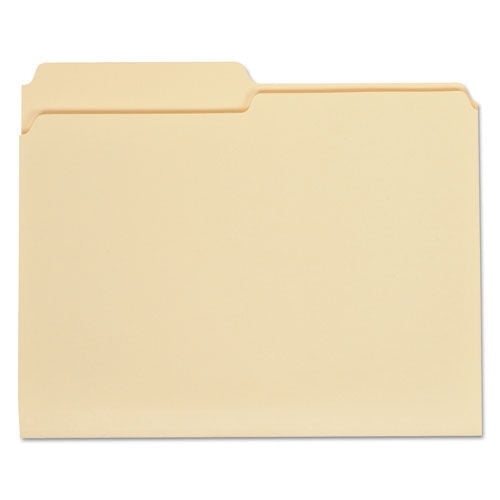Universal UNV12112EE 1/2 Cut Tabs Letter Size Assorted Position Top Tab File Folders - Manila (100/Box)
