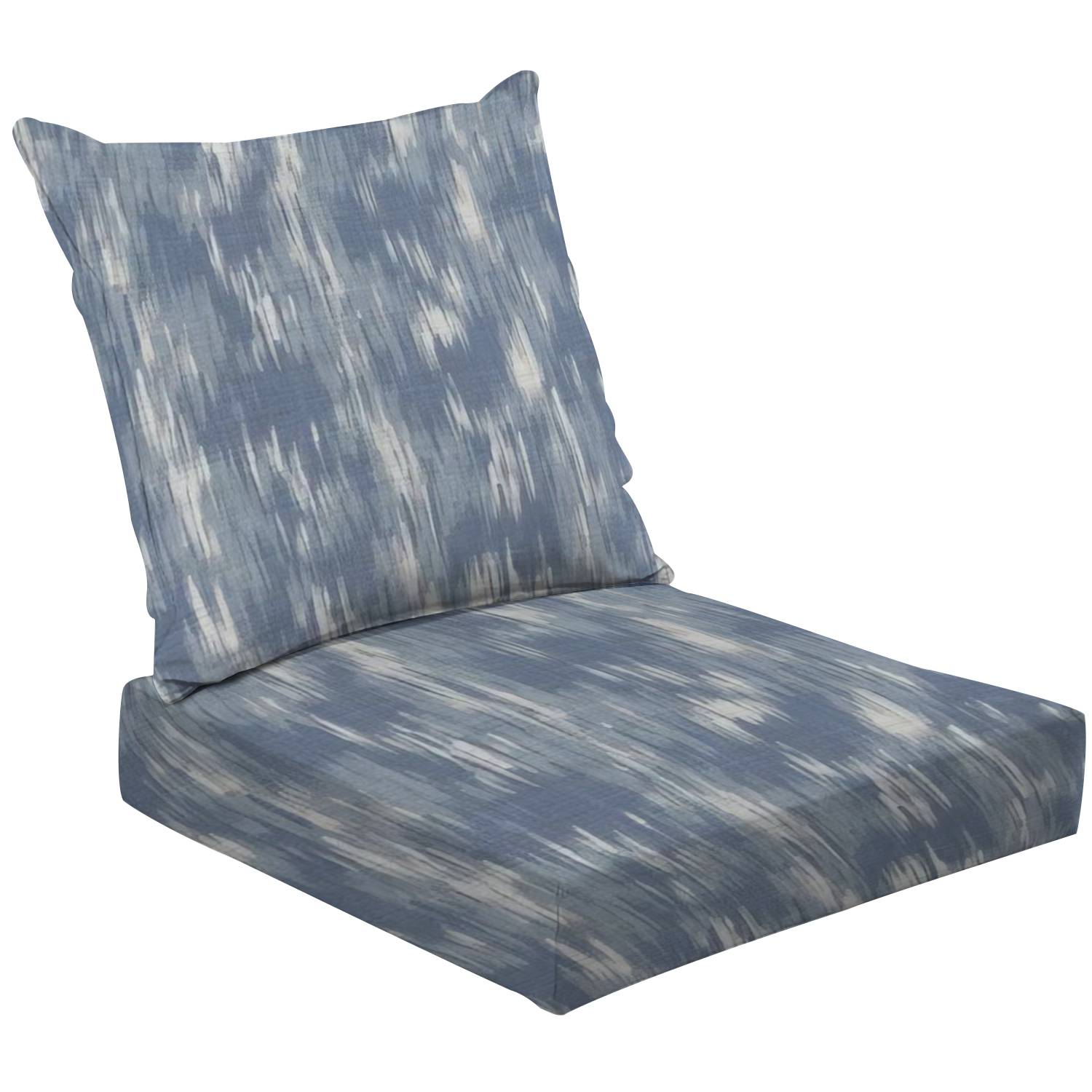 2-Piece Deep Seating Cushion Set Seamless french farmhouse linen mottled print Provence blue gray linen Outdoor Chair Solid Rectangle Patio Cushion Set - image 1 of 1