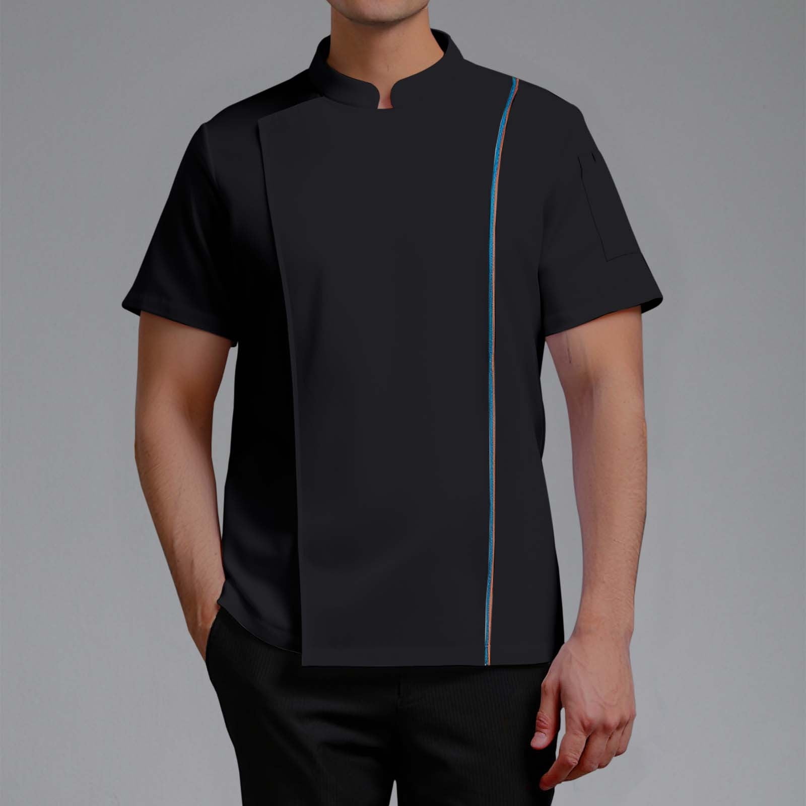 Chef Coat Unisex Chef Jacket Breathable Short Sleeve Hotel