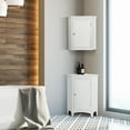 thumbnail image 3 of Teamson Home Glancy One Shutter Door Wooden Removable Corner Wall Cabinet, White, 3 of 8