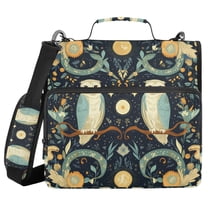 FORMRS Zipper Binder with Shoulder Strap 1.5-inch Ring 500 Sheet Capacity File Bag, Mystical Owls Pattern