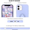 thumbnail image 6 of for iPhone 12 Pro Case, Liquid Silicone Soft Gel Rubber Bumper Shockproof Protective Anti-Scratch Microfiber Lining Cloth Case for Women with Ring for iPhone 12/12 Pro- Purple., 6 of 18