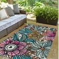 thumbnail image 3 of Simply Daisy 3' x 5' Orange Flower Melange Spring Chenille Indoor/Outdoor Rug, 3 of 4