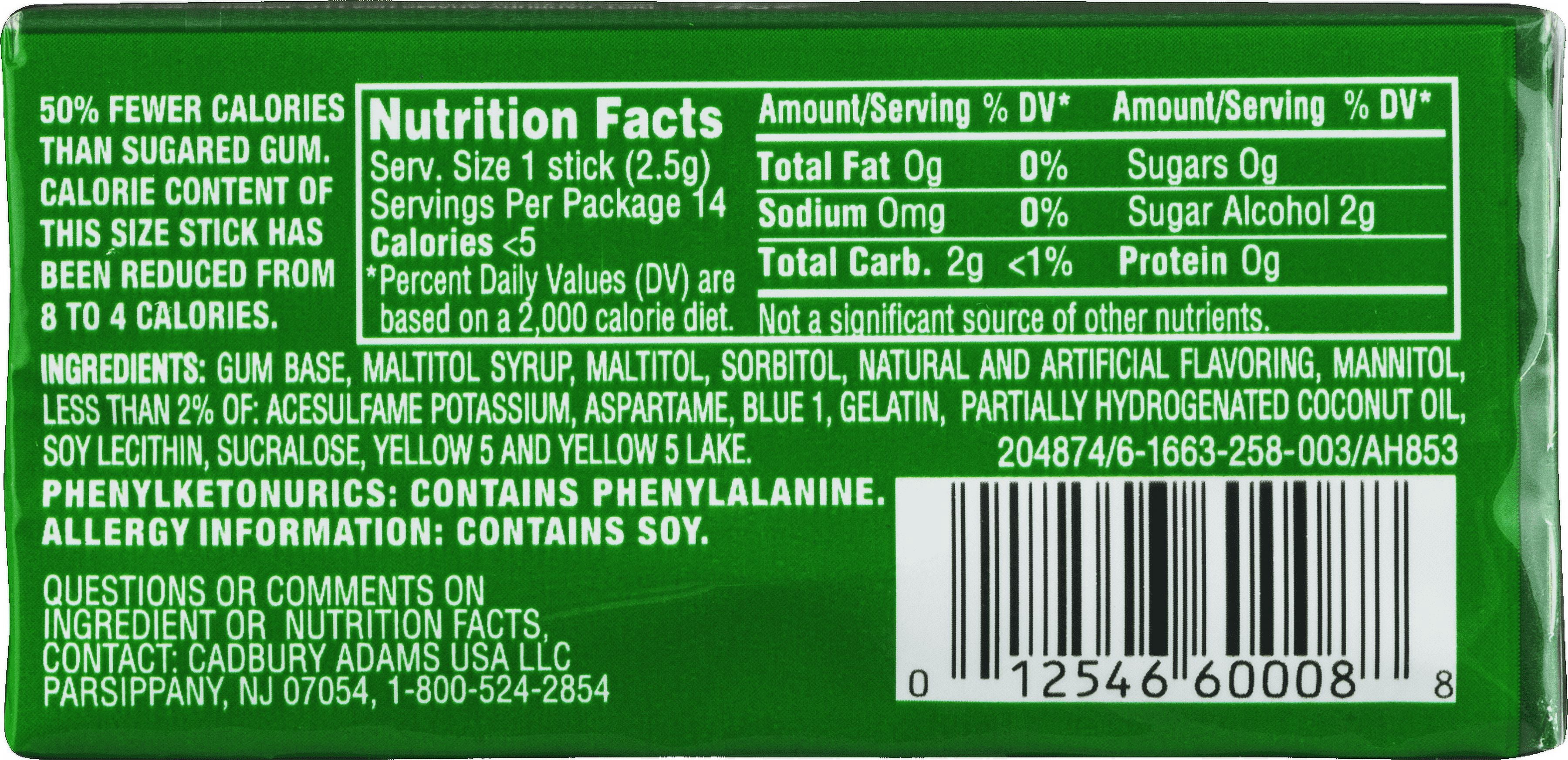Cadbury Trident Layers Gum, 14 ea