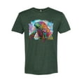 thumbnail image 2 of Wild Bobby Rainbow Painted Manatee Dean Russo Design Animal Lover Men Premium Tri Blend Tee, Forest Green, Medium, 2 of 6
