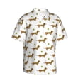 thumbnail image 5 of Wukai Dachshund Going To Play Tennis Men's Hawaiian Shirt Short Sleeve Casual Button Down Summer Beach Aloha Shirt Tropical Print Holiday Party, 5 of 8