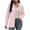 *Pink, variant on ClodeEU Women's Business Formal Long Sleeve Shirt,Striped Spring Fall Blouse Hot Pink,Womens Plus M