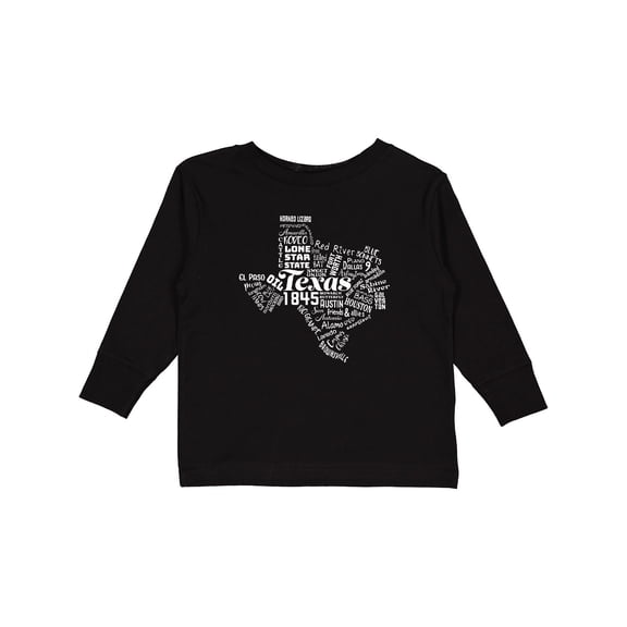 Inktastic Texas Word Salad- state outline Boys or Girls Long Sleeve Toddler T-Shirt