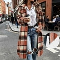thumbnail image 2 of LIaqionyy Women's Plaid Long Jacket Shacket Zip up Casual Collared Jackets Trendy Fall Coats with Pocket, 2 of 8
