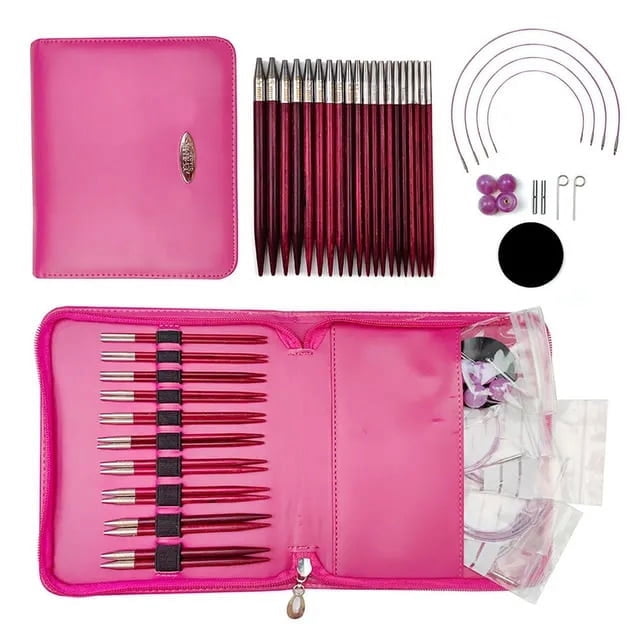 Crochet Hook Knitting Needles Set with Accessories Circular Knitting Needles Set Removable Interchangeable for Knitting Lovers