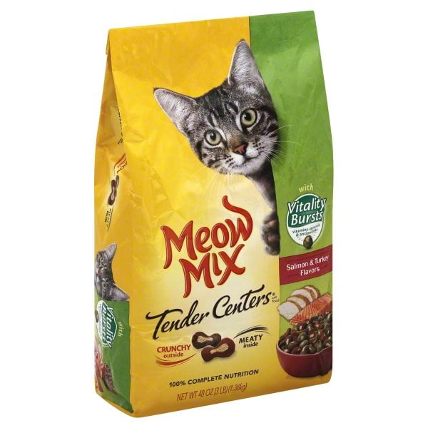 Meow Mix Tender Centers Salmon & Turkey Flavors with Vitality Bursts