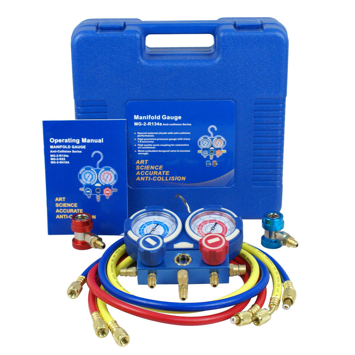 R134A Kit 700161260847 Combo 3,5CFM 1/4HP Air Vacuum Pump AC A/C Manifold Gauge Set  HVAC 