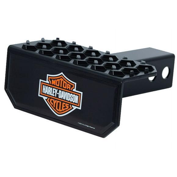 Plasticolor Couvre-Attelage de Remorque 002297R01 s'Adapte au Récepteur de 2 Pouces; Logo Harley-Davidson; Noir; Texture de Plaque Diamant; Métal