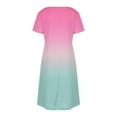 thumbnail image 4 of CHGBMOK Womens Summer Dresses Fashion Gradient Short-Sleeved V-Neck Casual Dress,Sizes S-2XL, 4 of 7