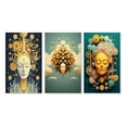 thumbnail image 2 of Designart "Beauty in Sci-Fi Portrait of a Futuristic Woman I" Fashion Woman Wall Art Set Of 3 - Glam Gold Gallery Set For Office Decor, 2 of 6