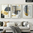 thumbnail image 2 of 3pcs Modern Golden Abstract Geometric Wall Art - Frameless Canvas Posters, 15.7x23.6in, Elegant Home Decor for Living Room, Golden & Black Design, Indoor Use, Wall Decor, 2 of 4