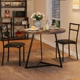 thumbnail image 1 of Dining Table Set for 2, Kitchen Table and Chairs for 2 with Upholstered Chairs, 3Pcs Dining Room Table Set, Round Kitchen Table Set for Small Space, Apartment, Studio, Rustic Brown, 1 of 7