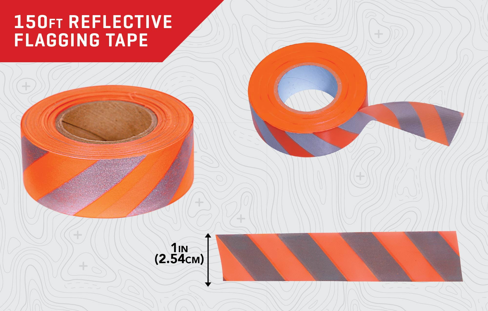 Allen Company Reflective Flagging Tape, 150' L x 0.787