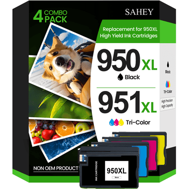 950XL 951XL Combo Compatible for HP 950 XL 951 XL Ink Cartridge Replacement for HP OfficeJet Pro 8600 8610 8620 8100 8630 8660 8640 8615 76DW 251DW (Black,Cyan, Magenta, Yellow)