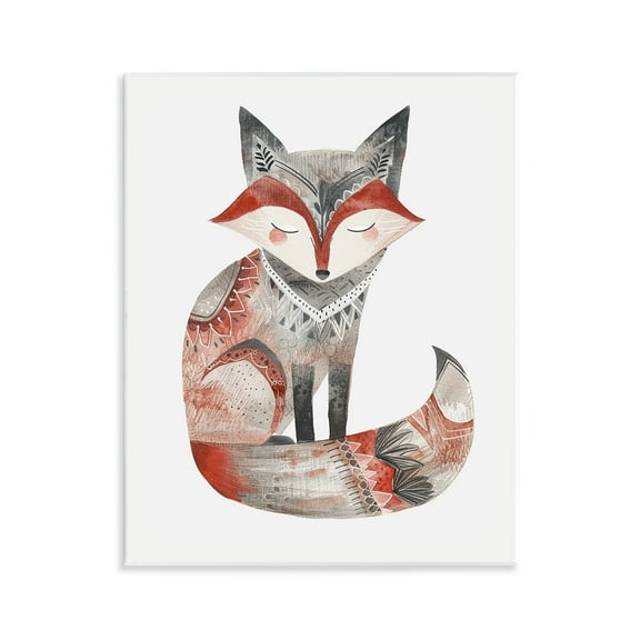 Stupell Industries Scandinavian Style Fox Animals Painting Unframed Art Print Wall Art, 11 x 14
