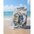 thumbnail image 4 of Blue Crab Coastal Beach Towels Oversized Super Absorbent, Vintage Beach Nautical Coral Sea Lightweight Bath Towel Quick Dry Sets For Bathroom/Pool/Rv Camping/Beach Play/Gym Room/Picnic 30"x60", 4 of 8