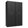 thumbnail image 2 of Madesa Kitchen Pantry Set Storage Cabinet 4 Doors 8 Utility Shelves 47"L Wooden Organization Unit for Kitchen 6 Adjustable Shelves Anti Tipping - Black, 2 of 9