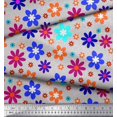 thumbnail image 3 of Soimoi Grey Modal Satin Fabric Artistic Floral Print Fabric by the Yard 42 Inch Wide, 3 of 3