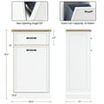 thumbnail image 2 of Tilt Out Trash Can Cabinet, Hidden Trash Bin Cabinet 10 Gallon Storage Holder, Freestanding Garbage Can Cabinet for Kitchen Dining Living Room, 2 of 9