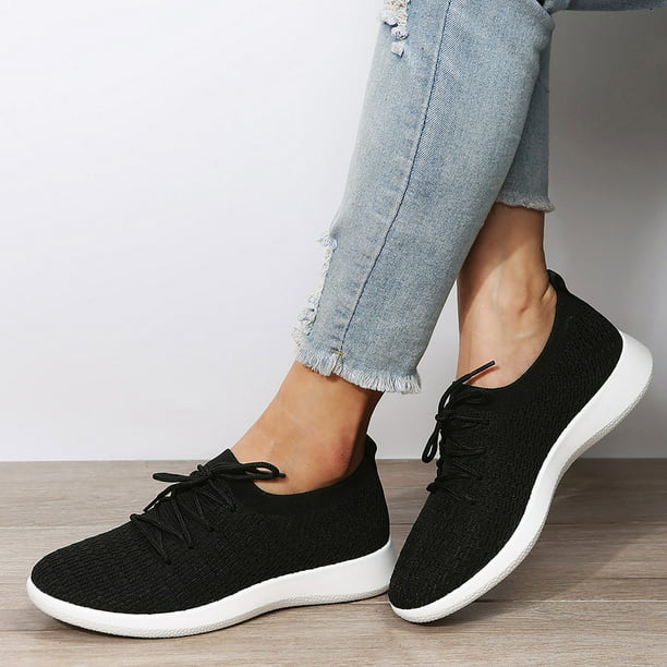 Aayomet Casual Slip on Shoes for Women No Back Sneaker Mesh Running Shoes Tennis Breathable Fashion Sport Shoes,Black 38ï¼ˆ7ï¼‰ - Walmart.com
