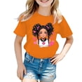 thumbnail image 1 of MEZZALL T-Shirt Graphique Mignon pour Fille, Col Rond, Manches Courtes, Tee d'Été Décontracté, T-Shirts Hauts, Orange, 13-14 Ans, 1 of 5