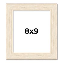 8x9 Frame White Real Wood Picture Frame Width 1.5 inches | Interior Frame Depth 0.5 inches | Barn