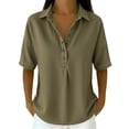 thumbnail image 2 of Denim Jacket for Women Womens Short Sleeve Blouses Drop Shoulder Short Sleeve Chambray Shirt, 2 of 5