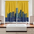 thumbnail image 2 of Ambesonne Boston Kitchen Curtains, Egg Yolk Colored Sky, 55"x39", Earth Yellow Dark Blue, 2 of 3