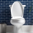 thumbnail image 4 of Asiento de inodoro de cierre lento, bisagras fáciles de limpiar y asiento de plástico ajustable de ajuste perfecto, redondo, hueso, 4 of 7