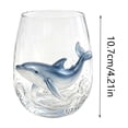 thumbnail image 4 of Artisanal Whale Glassware, 2D Stemless Wine Glasses, Handcrafted Marine Animal Bar Glass for Coastal Home Decor Ocean Lovers, 4 of 6