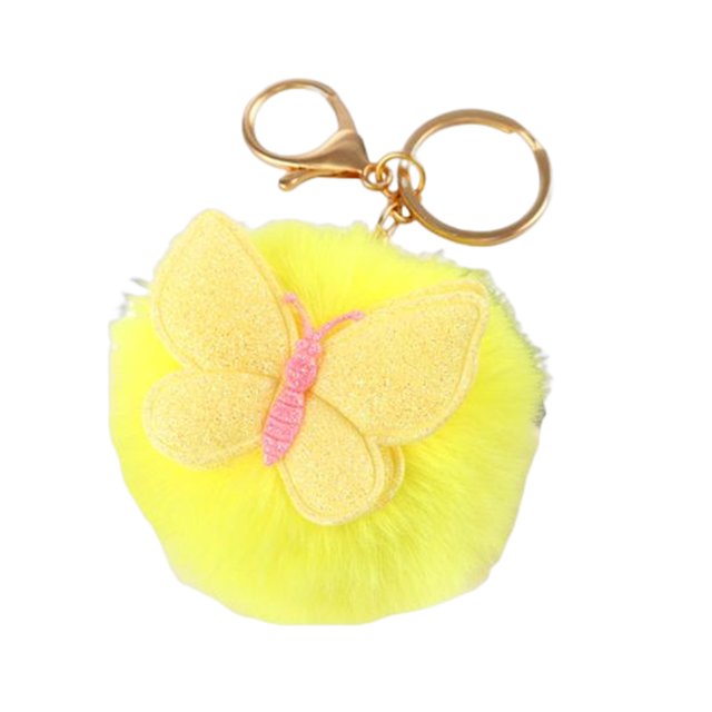 Minnieouse LLavero de bola de pelo de aleación para niños, decoración de dibujos animados a la moda, llavero portátil, bolso, llavero colgante, Accesorios de disfraces Amarillo Minnieouse AP014327-01