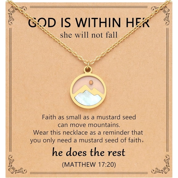 Eryuor Silver/Gold Moving Mountains-Mustard Seed Faith Necklace for Women Teens