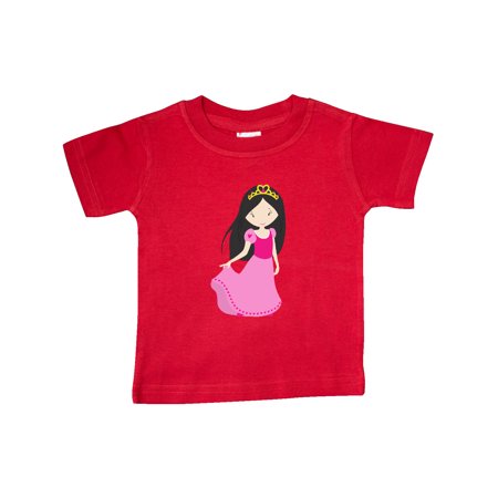 

Inktastic Cute Princess Black Hair Princess In Pink Dress Gift Baby Girl T-Shirt