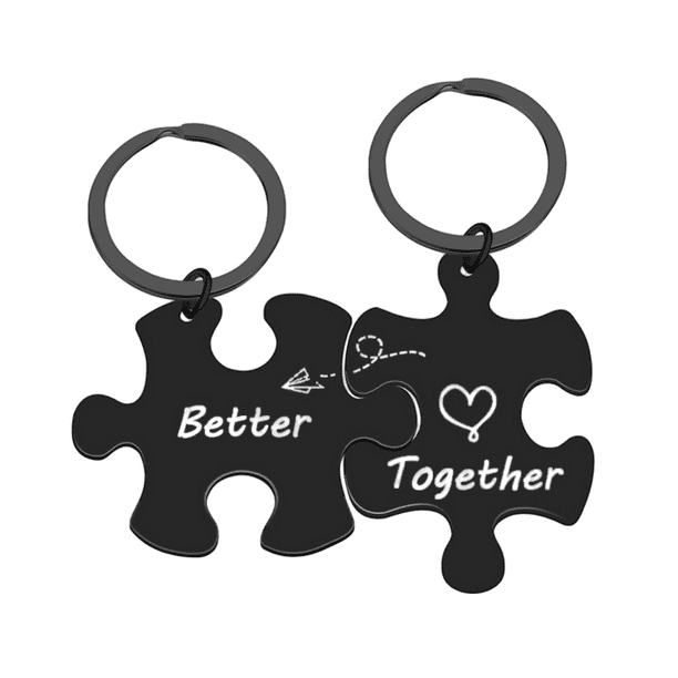 Llavero Better Together, pieza de rompecabezas de acero inoxidable