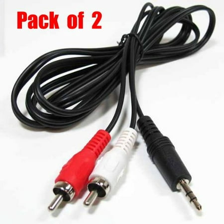 3.5 MM Stereo Male to Two RCA Male Cable 12 ft - 22 AWG, Connects a portable audio device including MP3 players, portable CD players and more, to.., By