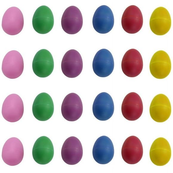 24piezas de huevos de plástico, percusión musical maracas huevos niños instrumentos de percusión niños juguetes de ritmo