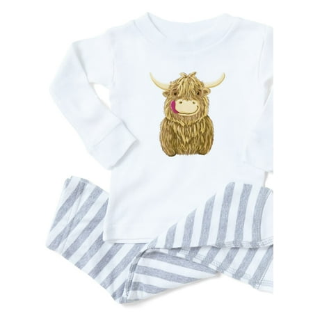 

CafePress - Happy Highland Cow - Toddler Long Sleeve Pajama set