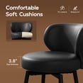 thumbnail image 4 of Ninecer 26" Black Bar Stools Set of 4, Leather Counter Height Bar Stools for Kitchen Island, Winged Backrest & 330lbs Round Swivel Seat, 4 of 9