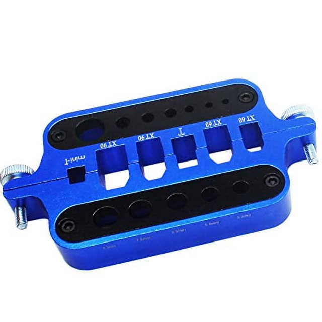ShareGoo Aluminum Welding Soldering Insulate Station Jig RC Tools for XT60 XT90 T Plug Banana Plug Connector,Blue