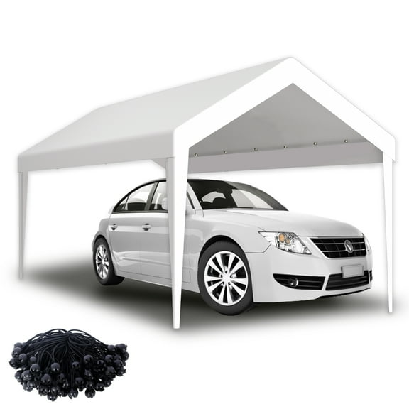 12x20ft Carport Replacement Canopy Cover, Waterproof & UV Protected Tarp with 76 Elastic Buckles Suit for Garage Shelter, Frame is Not Included