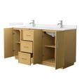 thumbnail image 2 of Elan TK 66" Light Oak Double Vanity White Quartz Top (1-Hole) & Nickel Trim, 2 of 5